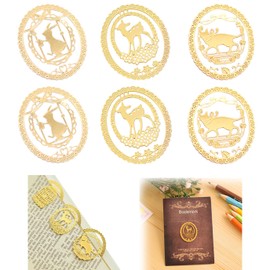 Metal Bookmarks, Set of 6 Creative Animal Bookmarks, Clips for Men, Women, Adults, Girls, Boys, Stationery, Book, Reading Bookmark Set