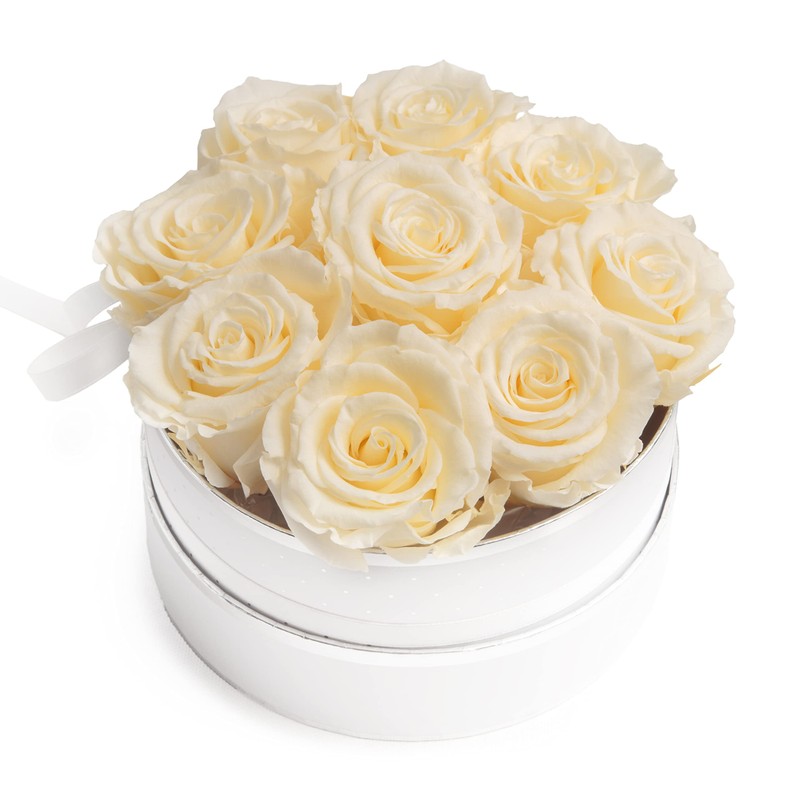 Rose Box Pink Round Infinity Roses - Flower Box 8