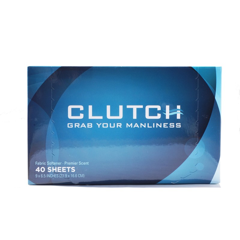 Clutch Men's Dryer Sheets, Fabric Softener for Men, 40 Count