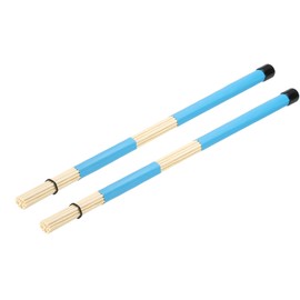 MECCANIXITY Bamboo Drum Stick Rods Brushes Hot Rods Drumsticks Brush Blue for Jazz Acoustic Rock Band Music Lover Percussion 1 Pair