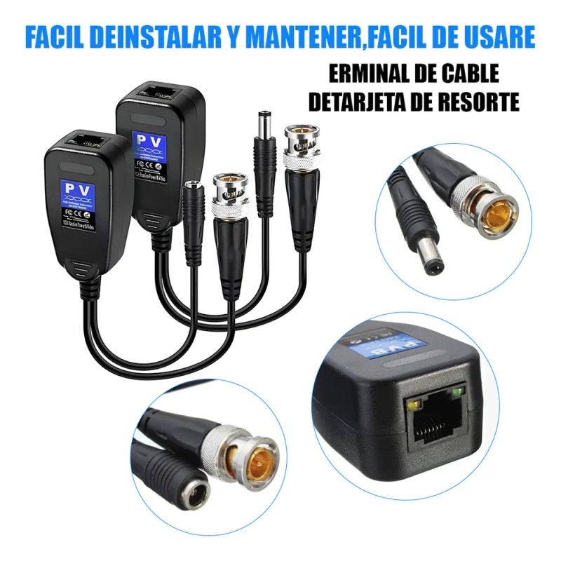 4 Pares De Conectores Bnc A Puertos De Cable De