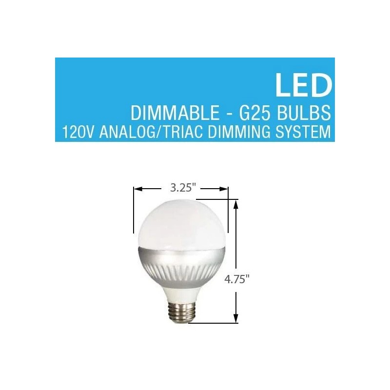 NEPTUN 12 Pack G25 LED Vanity Globe Light Bulbs, 8W,