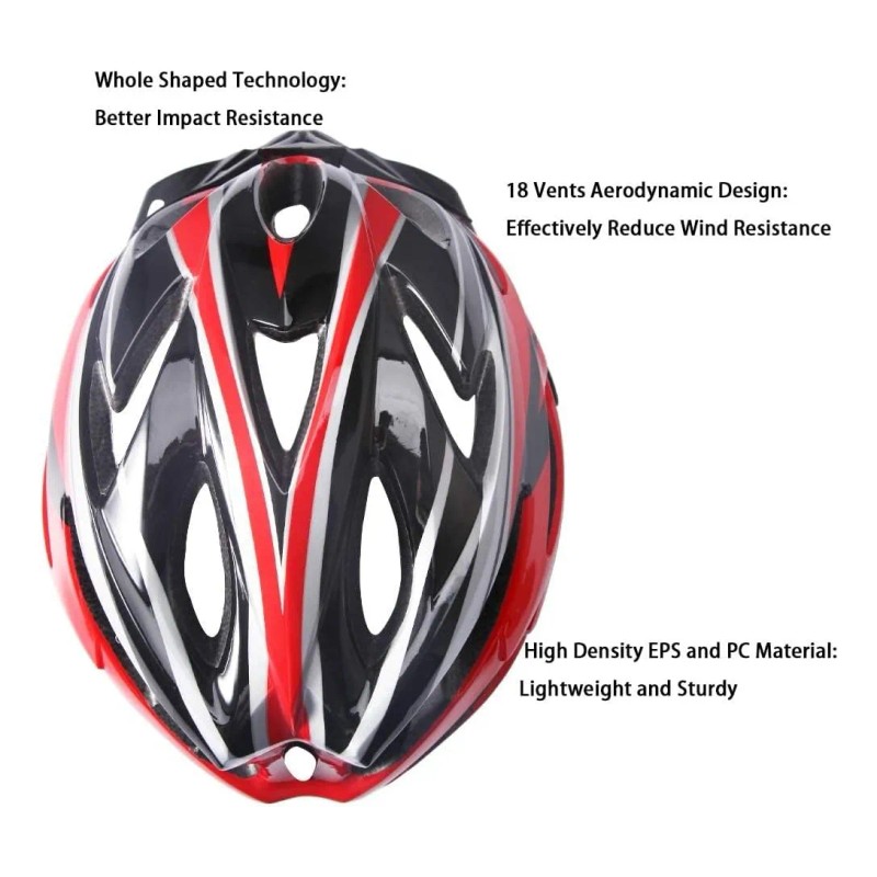 Casco De Bicicleta Unisex+redes Para Moto,casco De Ciclismo Rojo G