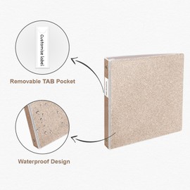 EYROZILL 3 Ring Binders 1 Inch Sparkly Binder 1 Inch to Hold 300 Sheets, Fashion Binder Back to School Supplies, Rose Gold
