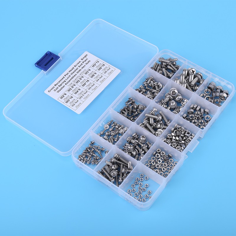 400pcs M2 M2.5 M3 M4 M5 Cross Pan Head Screws