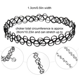 DAWRIS Black Choker Necklace for Women,Stretch Gothic Tattoo Choker Necklace, Tattoo Choker Chain Choker, Necklaces Jewelry for Women Teen Girls Kids Gift