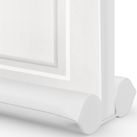 Comfyanno Under Door Draft Stopper - Bottom Door Gap Filler & Seal - Fits 30” to 36” Door, Block Cold Air, Noise, Sound, Wind, Bugs, Easy to Install, Double Side Block, No Adhesive, White