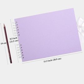 Scrapbook Photo Album 29x21.5cm DIY Memory Book Scrap Books 100 White Pages Ablums Kit with Stickers for Wedding, Travel, Birthday, Light Purple