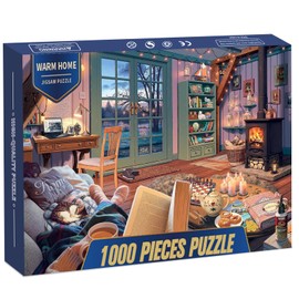 Boloshine 1000 Piece Jigsaw Puzzles for Adults, Sustainable Puzzle for Teenagers Gifts, Classic Brain Challenge Jigsaw Puzzle, Difficult Challenging Game (Warm Home)