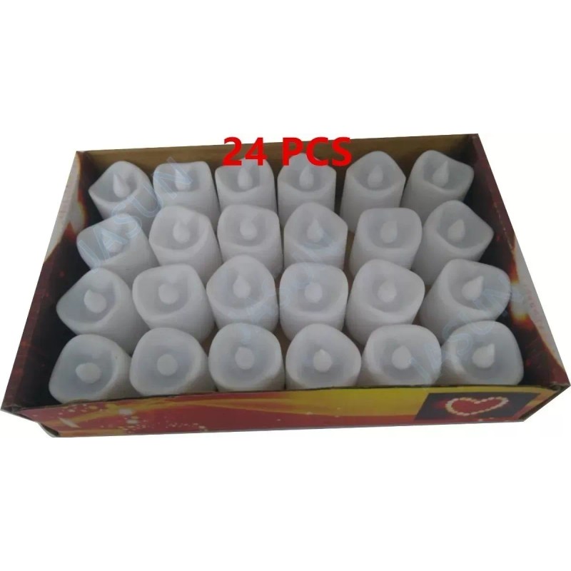 24 Velas Led Ambar Parpadeantes Para Decorar Fiestas Boda Xv