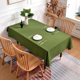 Mantel rectangular de 241 x 139 centímetros, impermeable, de imitación a lino, mantel de tela resistente a las arrugas y las manchas, lavable, mantel de mesa para graduación, comedor