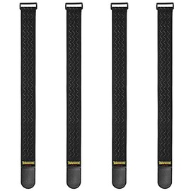 Trilancer Elastic Cinch Straps with Anti-Slip Strips, 24 "x 2" (4 Pack) Multipurpose Hook and Loop Bundling Straps for Hose, Cords, Bike, Luggage, Camping, Yoga Mats