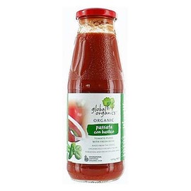 Global Organics Tomato Puree Passata with Basil Organic 680g