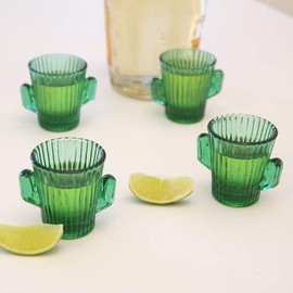 Kikkerland 4 Tequila Shot Glasses Cactus