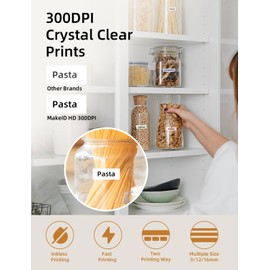 Makeid L1 HD Etikettendrucker, Etikettiergerät Selbstklebend Beschriftungsgerät Bluetooth Tragbarer Labeldrucker Mini Label Printer für Zuhause & Büro (Beige 300DPI)