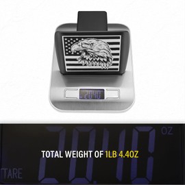 STEEL HAWK Heavy Duty American Flag Stainless Steel Trailer Hitch Cover for 2-Inch Receivers-PVD Black American Flag Eagle