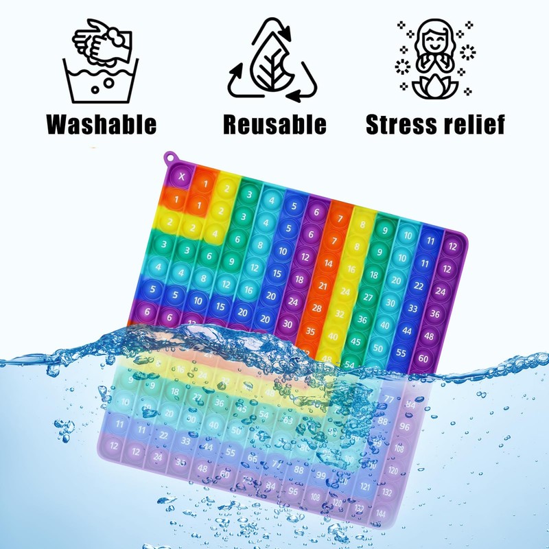 Push Pop Fidget Toys, Push Up Bubble Sensory Toy Double-Sided