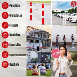 HAFIX Barrier Chain Warning Chain Two-Tone Red / White Chain 5 m Warning Chain 5 mm Link Chain Safety Chain Construction Site Safety Chain Made of Plastic Barrier Chain Red White Plastic 5 Metres