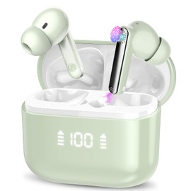 Ai Translation Earbuds Real Time with Audio and Video Calls, 3-in-1 Buletooth 5.3 Translator Earbuds with 6 Translation Modes/164 Languages/No Subscription Required, 48H Headphones Translator, Green
