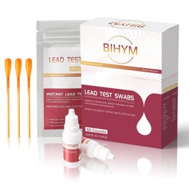 Lead Testing Kit for Dishes - BIHYM Updated Lead Test Swabs, Accuracy Lead Test Kit for Paint, Ceramics, Toys, Wood, and Metal, Rapid Lead Check Test Results in 30 Seconds (60 Pack)