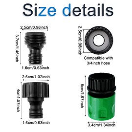 INCREWAY 2 Set Hose Adapter Compatible with Karcher Hose Pressure Washer Parts Accessories Quick Connect Garden Hose(6 Points Internal Thread)