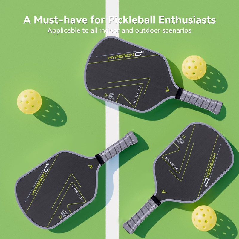 HVLKUB Lightweight Pickleball Paddle Equipment-Raw T700 Carbon Fiber Surface|16mm PP