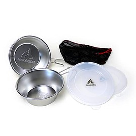 Gaobabu GSET-21 Gaobabu Shella Cup 10.1 fl oz (300 ml) (with sealed lid), Set of 2 (Made in Japan) and Mesh Bag