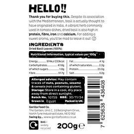 Gorilla Food Co. Basil Dried - 200g