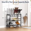 DIMJ Boot Rack 4-Tier - Black Metal Boot Storage Rack