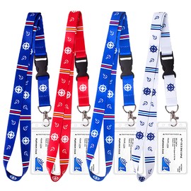 Cruise Lanyard for Ship Cards, 4 Pack Waterproof Cruise Lanyard with Detachable Buckle & ID Badge Holder for Cruises Ships Key Cards, Cruise Essentials & Must Have Accessories