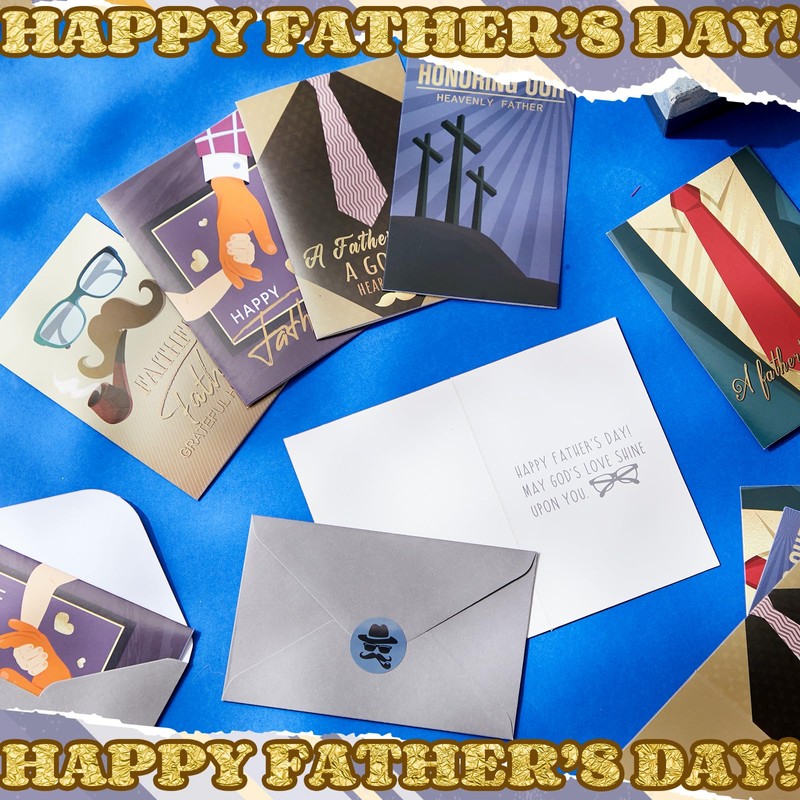 Motiskyy 100 Sets Fathers Gift Religious Cards with Envelopes Stickers