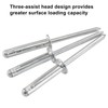 Coufce 50PCS 3/16" x 1" Tri Grip Rivets Aluminum Trifold