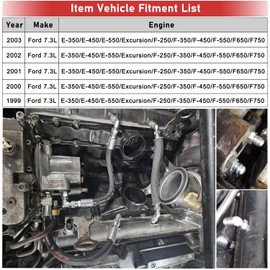 High Pressure Oil Pump Lines HPOP Hoses Kit & Crossover Fittings Kit For 1999-2003 Ford 7.3L Powerstroke Diesel Engines E350 E450 E550 Excursion F250 F350 F450 F550 F650 F750