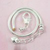 Yeshan 5pcs Women Silver Plated Snake Chain Charm Bracelet Starter