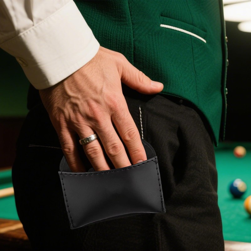 TRHDFW Snooker Chalk Holder, Billiards Cue Chalk Holder, Black PU