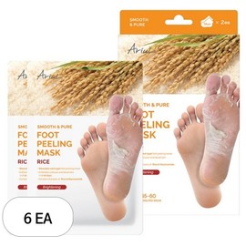 Arial Smooth & Pure Nutrition Care Rice Nourishing Foot Peeling Mask, 68g, 6 pieces, 2 sheets / 아리얼 스무스 앤 퓨어 영양케어 라이스 너리싱 풋 필링 마스크, 68g, 6개, 2매
