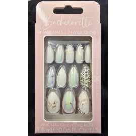 Pretty Woman 24 FAUX NAILS 'BACHELORETTE' PINK NAIL GLUE/COLLE ROSE (1.8 mL) PRETTY WOMAN