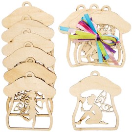 Baker Ross FC707 Fairy Wooden Decorations - Pack of 10, Crafts for Girls, Wood Crafts for Kids, Fairy Ornaments