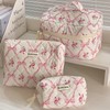 Makeup Bag Travel Large Quilted Toiletry Bag 3 Pack Portable