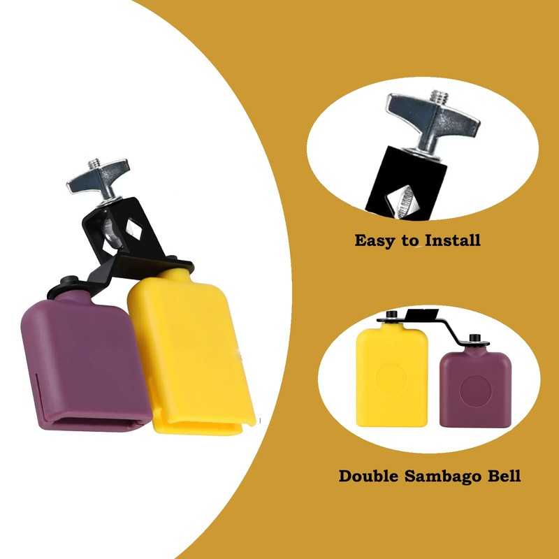 Jam Block Plastic Cow Bell Double Sambago Bell Latin Percussion