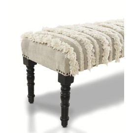 LR Home Abilene Bench, 1'6" x 3'11" x 1'4", Cream