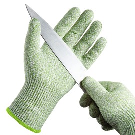 COOLJOB 3 Pairs Cut Resistant Gloves for Chef in Kitchen, ANSI A3 Safety Work Gloves with Grip Dots, Machine Washable Rayon Derived from Bamboo, Xlarge