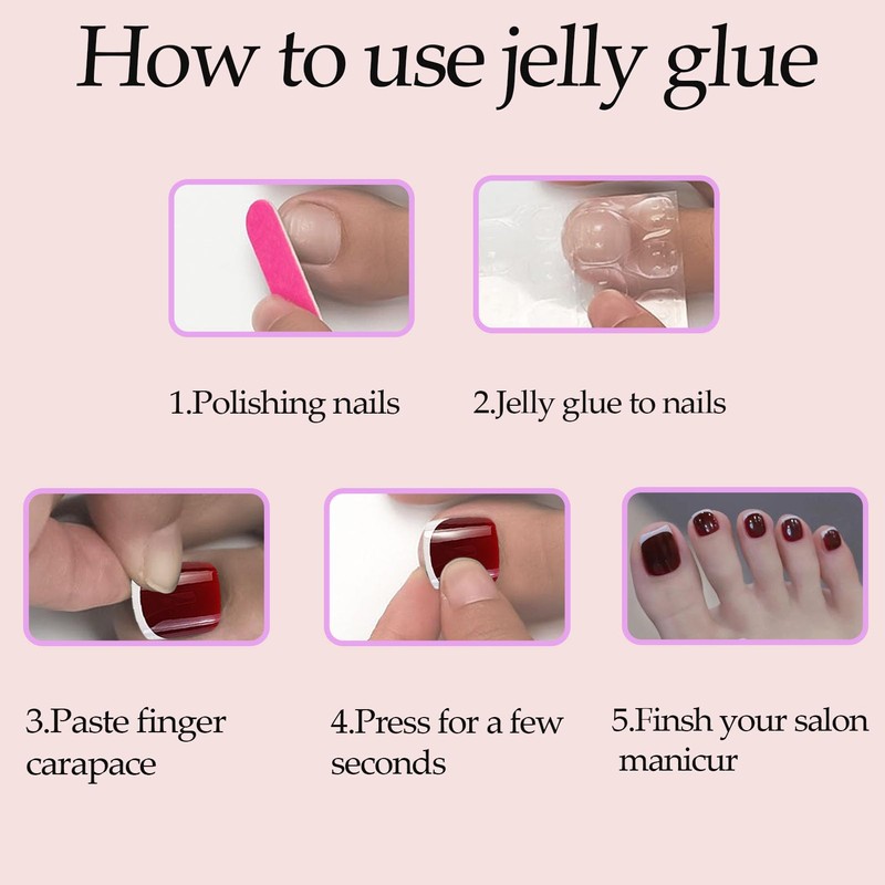 WAFOLOZE Press on Toenails Fake Toe Nails,Short Toe Nail Press