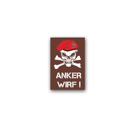 A2922 Sticker Pioneers Beret Skull Anchor Throw Battle Call 5 x 7 cm