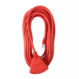 Bergen Industries Inc OC501433T Heavy-Duty Outdoor Triple Tap Extension Cord, 50 ft, 14 AWG, 15...