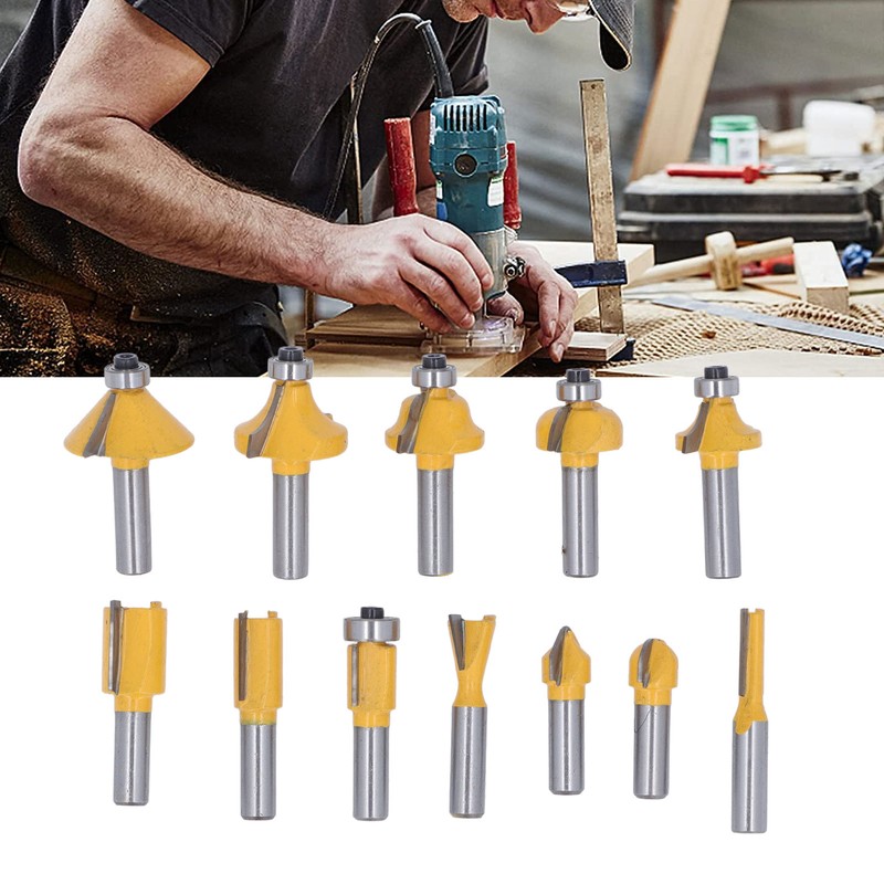 12PCS Router Bits 8mm Shank Carbide Blade Woodworking Milling Cutter