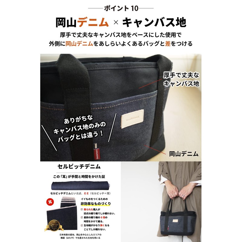 Need Network Okayama Denim Mini Tote Bag, Women's, Men's, Canvas,