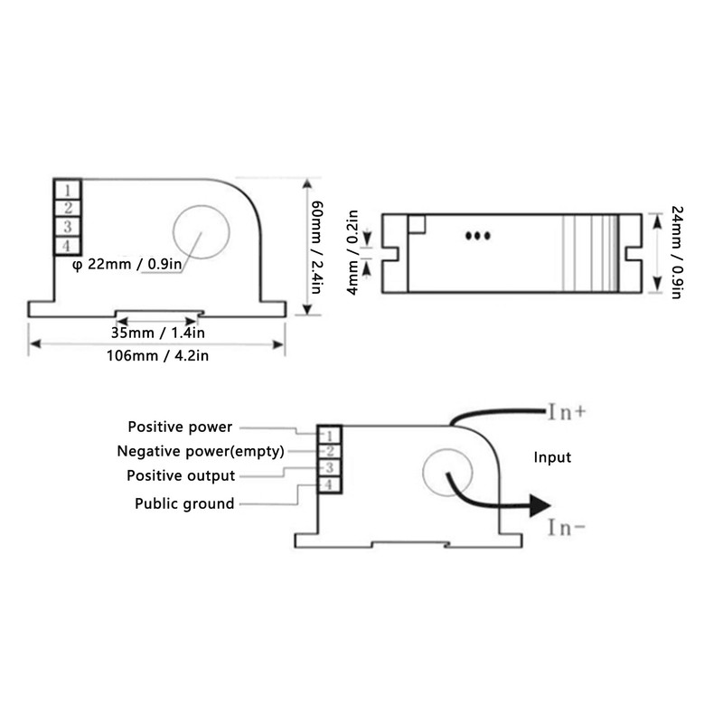 AC Current Transmitter DC4‑20mA Output Power Distribution Control Current Transformer