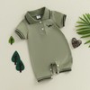 NANCHNEGGU Newborn Baby Boy Jumpsuit Shorts, Lapel Short Sleeves Button