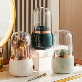 Living Essentials Makeup Brush Organizer and Cosmetic Storage Display Case White 2ea